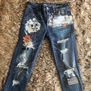 AE high rise jeggins size 0 super stretch